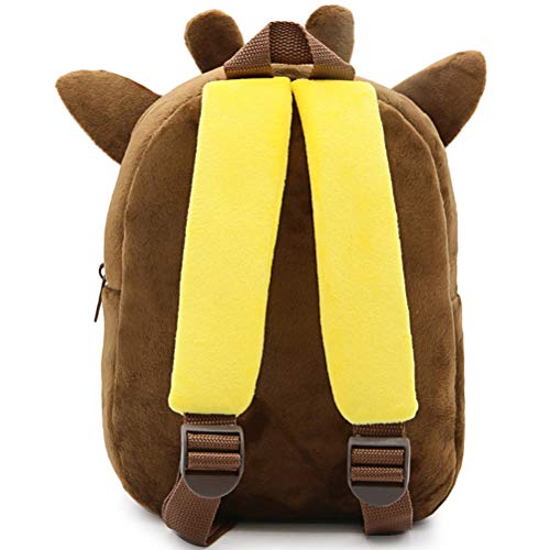 Mochila para niños ZSWQ-Mochila de Dibujos Animados para Animales Infantil Linda Mochilas para Guardería Animales 3D Suave Mochila de Felpa para Bebe(Jirafa)