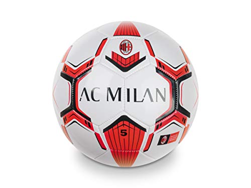 Mondo Toys - Balón de fútbol bordado A.C. Milan - Talla 5 - 350 g - Color Rojo/Negro - 13632