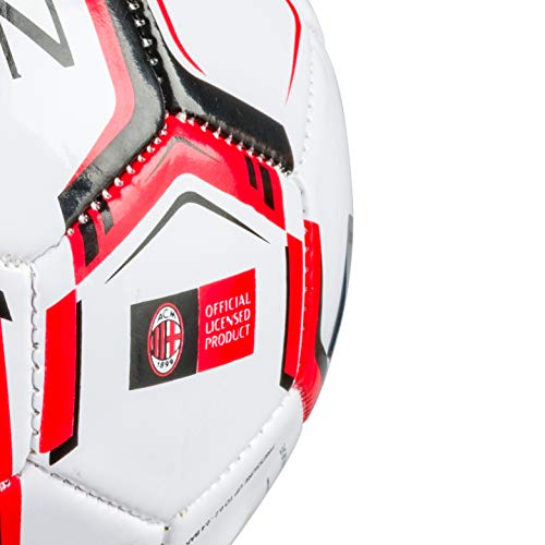 Mondo Toys - Balón de fútbol bordado A.C. Milan - Talla 5 - 350 g - Color Rojo/Negro - 13632