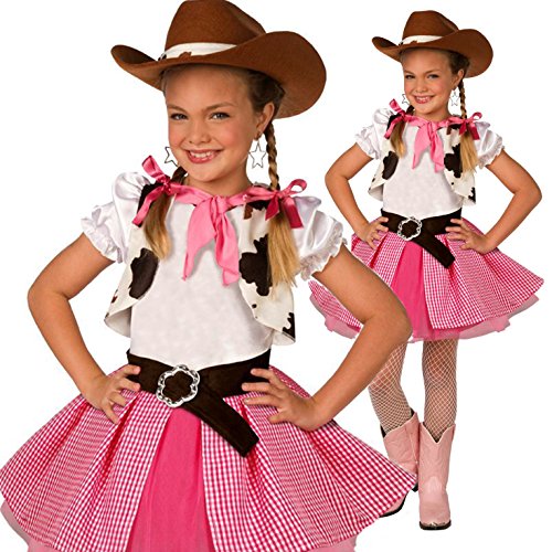 MORPH Costumes Disfraz Cowgirl Niña En Rosa, Disfraz Carnaval Disponible En Talla S