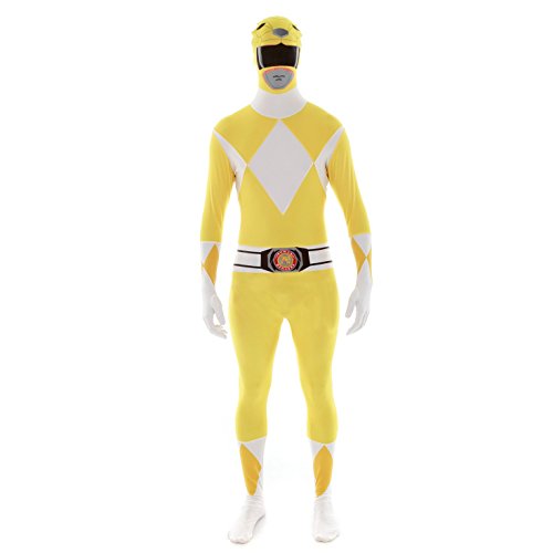 Morphsuits Disfraz de Morphsuit de Power Rangers para hombre, talla XXL, color amarillo