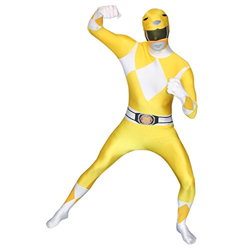 Morphsuits Disfraz de Morphsuit de Power Rangers para hombre, talla XXL, color amarillo