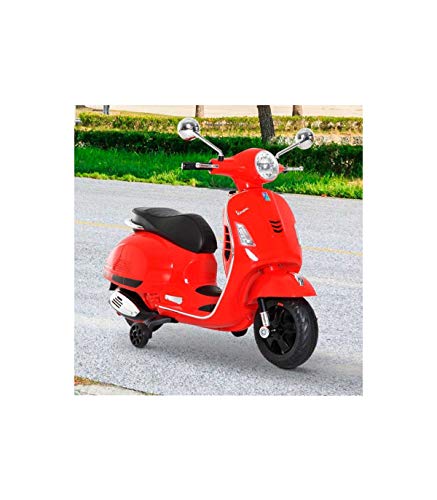 Moto Vespa Roja Eléctrica para Niños