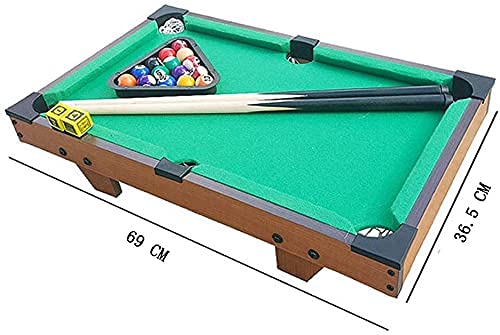 MU Table Top Miniature Billiard, Mesa de Piscina Juego de Niños Mirada de Madera Snooker Table Niño Piscina Conjunto con 2 Señales, Bolas Y Tiza para Deportes Interiores Familia Familia Mesas de Bill