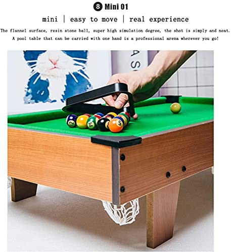 MU Table Top Miniature Billiard, Mesa de Piscina Juego de Niños Mirada de Madera Snooker Table Niño Piscina Conjunto con 2 Señales, Bolas Y Tiza para Deportes Interiores Familia Familia Mesas de Bill