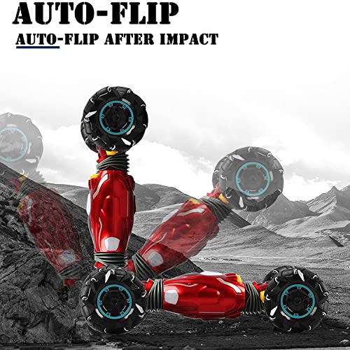 MUMUMI 2.4G Drift Twisting King Coche de control remoto Tracción en las cuatro ruedas Escalada Eléctrica de doble cara Stunt RC Cars con música ligera Dance RC Vehículo Niños Adultos Regalo de cumplea