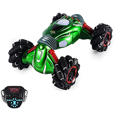 MUMUMI 2.4G Drift Twisting King Coche de control remoto Tracción en las cuatro ruedas Escalada Eléctrica de doble cara Stunt RC Cars con música ligera Dance RC Vehículo Niños Adultos Regalo de cumplea