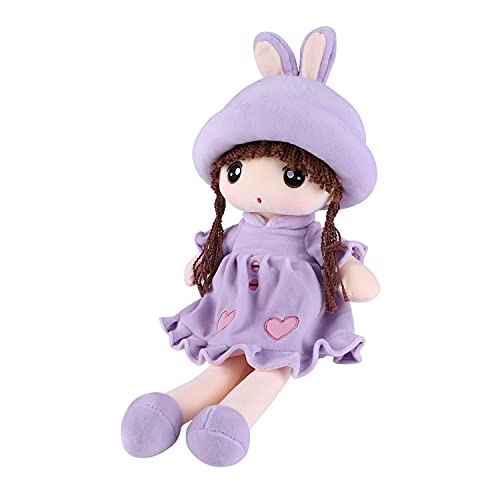 Muñeca de toalla para bebé de juguete, juguete de peluche, juguete para 1 edad con cuento de hadas, princesa, muñeco de peluche para bebé, Navidad, cumpleaños, bautizo, color morado