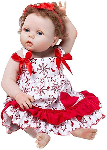 Muñeca Reborn Realista Hecha a Mano - Muñecas recién Nacidas Niña Juguete Muñecas Reborn 55Cm 22"Vinilo Suave Silicona Reborn Niño Mira Real Girl Best Xmas GIF