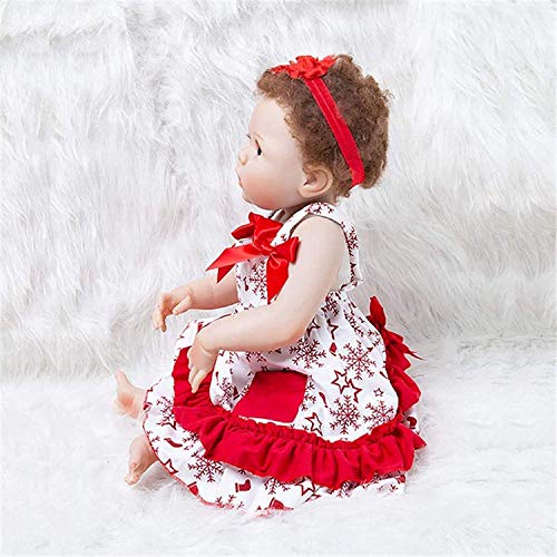 Muñeca Reborn Realista Hecha a Mano - Muñecas recién Nacidas Niña Juguete Muñecas Reborn 55Cm 22"Vinilo Suave Silicona Reborn Niño Mira Real Girl Best Xmas GIF