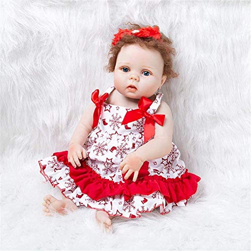 Muñeca Reborn Realista Hecha a Mano - Muñecas recién Nacidas Niña Juguete Muñecas Reborn 55Cm 22"Vinilo Suave Silicona Reborn Niño Mira Real Girl Best Xmas GIF