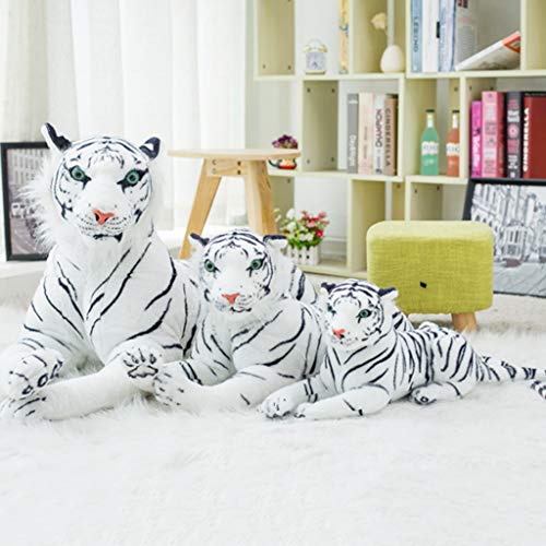 MYBOON Creativo muñeco de Peluche Animales de Peluche realistas Tigre Muebles para el hogar niños bebé Juguete sofá Coche cojín Blanco