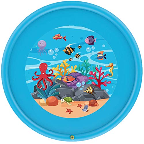 MYJZY Colchoneta para Niños con Rociadores Y Salpicaduras, Almohadilla De Agua Inflable Grande para Niños Y Niñas, Juguetes De Verano para Niños Pequeños Al Aire Libre, 170 Cm,