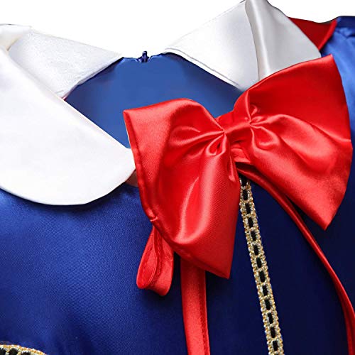 MYRISAM Niñas Disfraz de Carnaval Vestidos de Princesa Blancanieves con Capa Cumpleaños Traje de Halloween Navidad Fiesta Ceremonia Aniversario Cosplay Snow White Costume 3-4