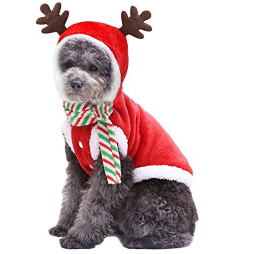 N / A Trajes De La Navidad del Perro Mascota, Alces Felpa Accesorios Cosplay Traje De Ropa Pequeña Perros Medianos Trajes De Navidad