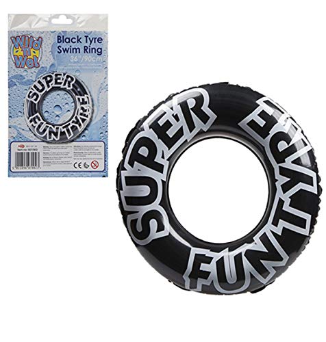 NEW XL INFLATABLE RING BLACK TYRE SWIMMING POOL TOY by Home & Leisure Online