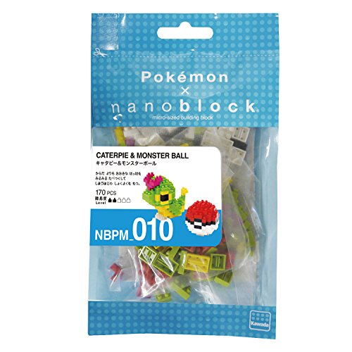 NEWPROJET ITALIA SRL Pokemon - NANOBLOCK Caterpie & Pokeball 170 Piezas