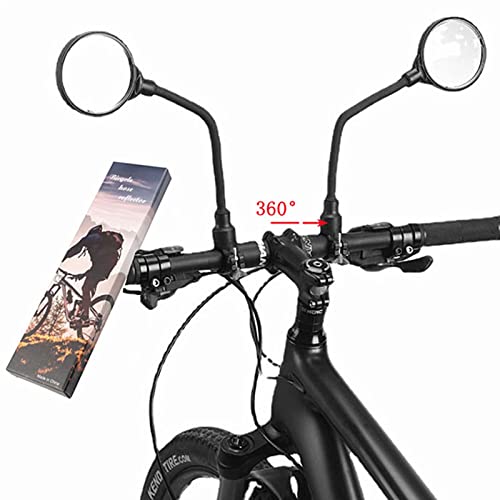 NIBEIWEISHOP PC 1 Espejos de Manillar de la Bicicleta Larga de la Bicicleta 360 ° for Mountain Road Bike Motorcycle Manguera Flexible Ajustable Espejo retrovisor (Color : Black)