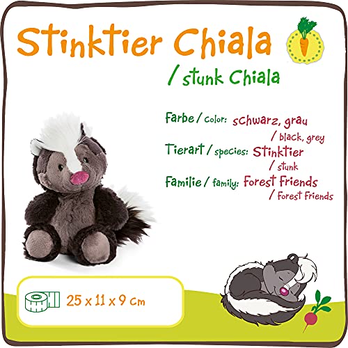 NICI Chiala la tierna 25cm – Mofetas, niños y bebés – Peluches Esponjoso para abrazar y Jugar – Juguetes Suaves para Mascotas – Colección Forest Friends, Color Negro/Gris, 25 cm (47341)