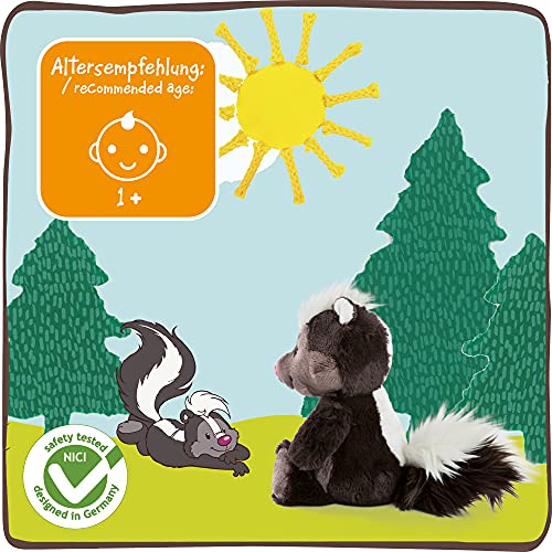 NICI Chiala la tierna 25cm – Mofetas, niños y bebés – Peluches Esponjoso para abrazar y Jugar – Juguetes Suaves para Mascotas – Colección Forest Friends, Color Negro/Gris, 25 cm (47341)