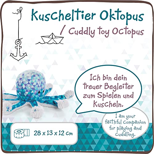 NICI- Pulpo Peluche Sentado 28cm, Color Azul/Turquesa, 28 cm (47437)