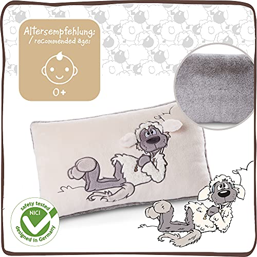 NICI Ulvy el cojín de lobo – Suaves cojines de juguete de peluche – Cojín esponjoso de pájaro para niñas, niños y bebés, almohada de juguete suave rectangular, 43 x 25 cm