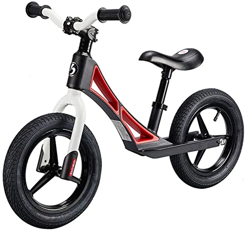 Niños bicycle12 Pulgadas Bicicleta Walker sin Pedales de 2 a 6 años de Edad Caminando Caminando Silla de Montar Ajustable (Color : Rojo)