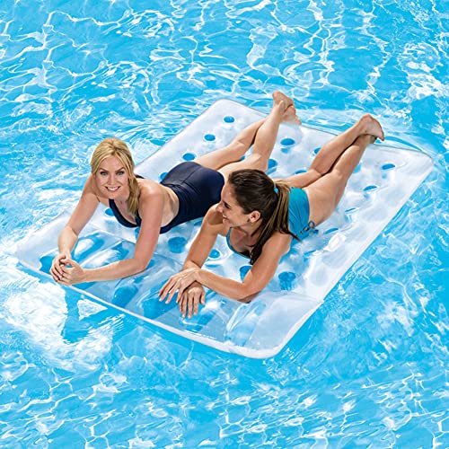 NOBLJX Flotador Inflable de la Estera de la Piscina de la Piscina Doble del Verano, el colchón el salón Flotante con la Bomba de Aire para los Deportes acuáticos