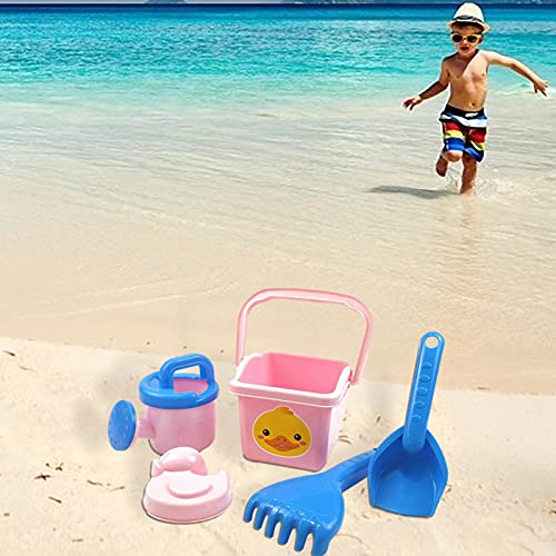 Nogan Juego De Juguetes De Playa Piscina De Arena De Dibujos Animados para Niños 5 Cubos Herramientas con Bolsa De Malla Almacenamiento Portátil Play Juguetes De Arena para Niños Pequeños Compatible