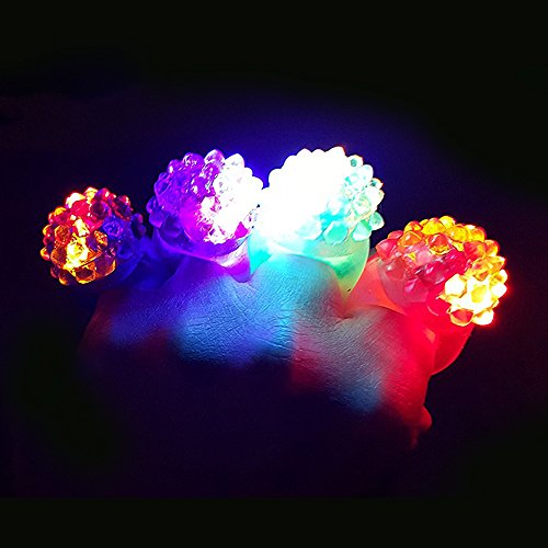 Novelty Place [Estrellas de la Fiesta] Juguetes de Iluminación LED con Anillo de Gelatina Pedregoso (Paquete de 12)