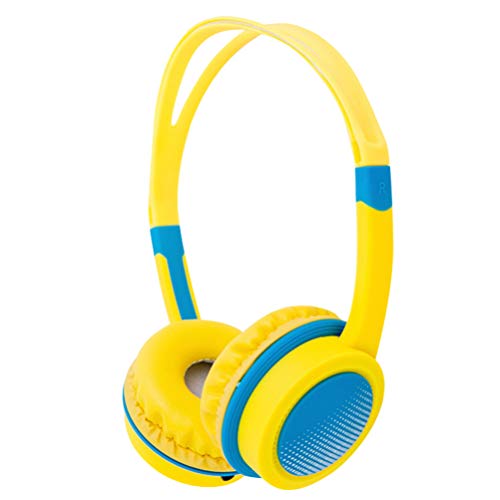 nuobesty Niños Auriculares 3.5mm Auriculares con micrófono Control Amarillo Auriculares con cable Estéreo Plegable Auriculares Manos Libres para Reproductor MP3 Smartphone