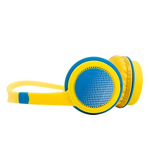 nuobesty Niños Auriculares 3.5mm Auriculares con micrófono Control Amarillo Auriculares con cable Estéreo Plegable Auriculares Manos Libres para Reproductor MP3 Smartphone