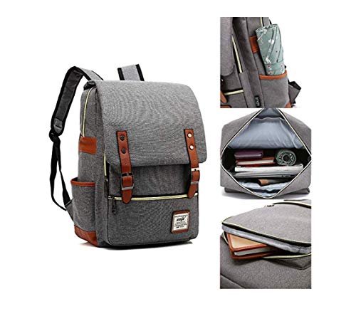 NYLY Mochila portátil de 15 Pulgadas con Puerto de Carga USB, Mochila de Senderismo de Ocio Adolescente, Bolsa de la Escuela de Harry Potter Unisex Gris