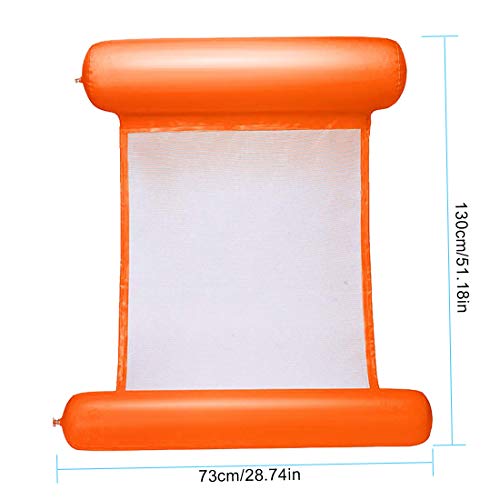 O-Kinee Hamaca de Agua Inflable Flotante Cama Agua Flotante de Agua Plegado Hamaca Hinchable Hamaca Lounge Silla Cómoda Piscina Playa Flotador para Adultos (Naranja)