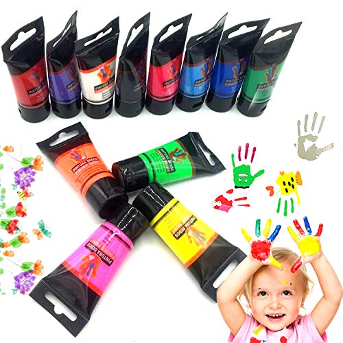 OCEANO12×30ml Botes Pintura de Dedos para niños, Pintura de Dedos，Lavable Pinturas para niños no tóxicas, de Color Natural y ecológico