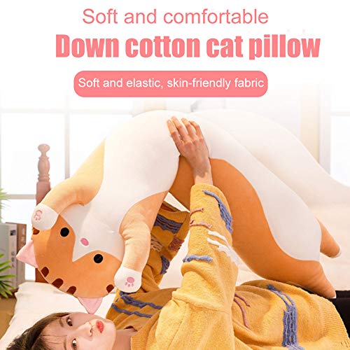 Ohyoulive Cute Plush Cat Doll Soft Stuffed Kitten Pillow Doll Toy Gift for Kids Girlfriend Creative New Long Cat Plush Toy Pillow Cute Doll Ragdoll Gift Sofa Supplies Soft and Good Breathability