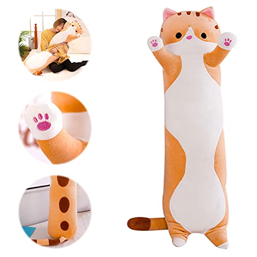 Ohyoulive Cute Plush Cat Doll Soft Stuffed Kitten Pillow Doll Toy Gift for Kids Girlfriend Creative New Long Cat Plush Toy Pillow Cute Doll Ragdoll Gift Sofa Supplies Soft and Good Breathability