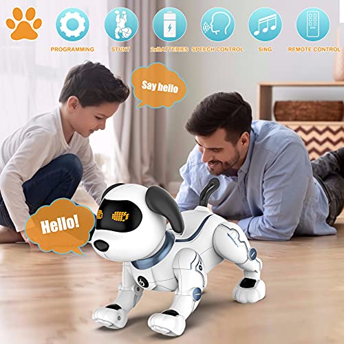 okk Cane Robot Intelligente, Cane Telecomandato di Recente con Canto, Danza, Conversazione, Giocattoli Educativi Precoci Intelligenti Per 3-12 Anni Ragazzi Ragazze Regalo di Compleanno di Natale