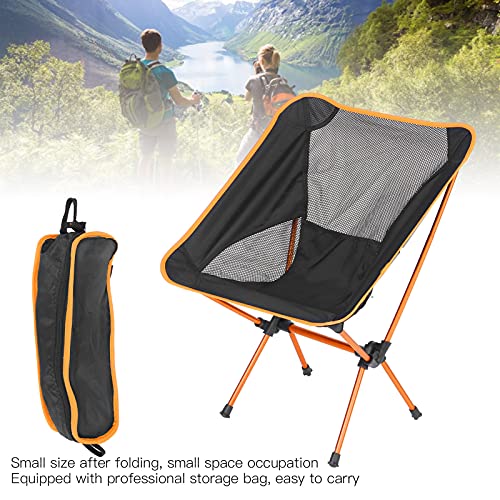 Onewer Silla de Camping Compacta, de Secado Rápido Y Fácil Almacenamiento Silla Portátil Estable con Bolsa de Almacenamiento para Barbacoa para Pescar para Acampar(Naranja)