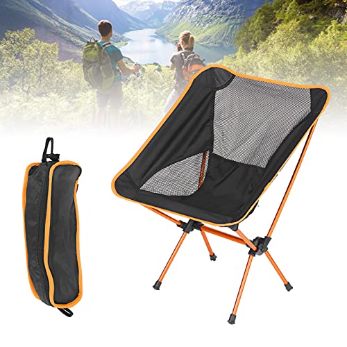 Onewer Silla de Camping Compacta, de Secado Rápido Y Fácil Almacenamiento Silla Portátil Estable con Bolsa de Almacenamiento para Barbacoa para Pescar para Acampar(Naranja)