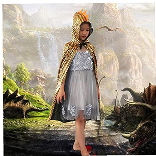 Onsinic Niños Disfraz Dinosaurio Cape Hood Halloween Niños Dragón Cosplay Dress Up Cloak Fiesta Cumpleaños Suministros Regalo