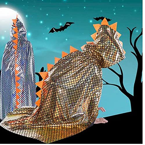 Onsinic Niños Disfraz Dinosaurio Cape Hood Halloween Niños Dragón Cosplay Dress Up Cloak Fiesta Cumpleaños Suministros Regalo