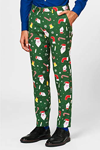 OppoSuits Fun Ugly Christmas Suits for Men – The Rudolph – Full Suit: Jacket, Pants & Tie Traje de Hombre, Santaboss, 48