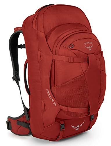 Osprey Farpoint 55 Mochila de Viaje, Hombre, Rojo (Jasper Red), M/L