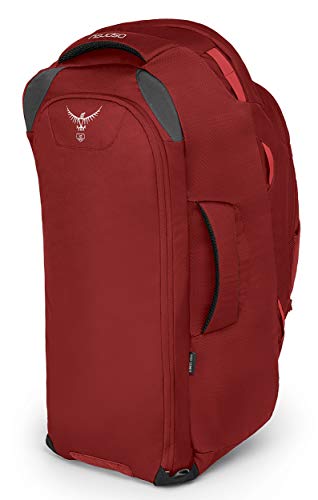 Osprey Farpoint 55 Mochila de Viaje, Hombre, Rojo (Jasper Red), M/L