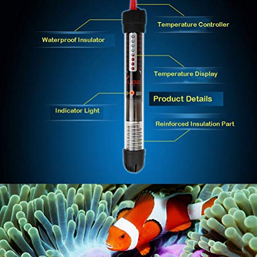 OTentW 200W Acuario Sumergible pecera Calentador de Agua automático Calentador de Temperatura Constante Varilla Calentador de Acuario, Calentador de regulador de termocontrol