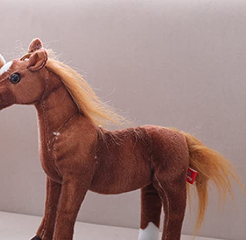 Oujppc Simulación Akhal-Teke Horses Muñeco De Peluche, Caballos Realistas Juguetes De Peluche Suave, Peluche para Niños, 30Cm