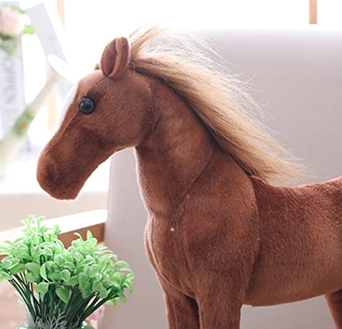 Oujppc Simulación Akhal-Teke Horses Muñeco De Peluche, Caballos Realistas Juguetes De Peluche Suave, Peluche para Niños, 30Cm