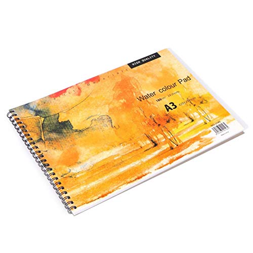 Oumefar Cuaderno de Pintura A3 de Papel Pastel, Cuaderno de Pintura de Acuarela, Cuaderno de bocetos, Bloc de Notas para Pintar, Suministros de Dibujo