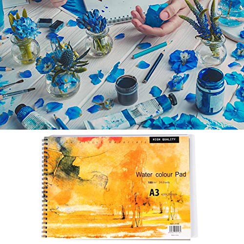 Oumefar Cuaderno de Pintura A3 de Papel Pastel, Cuaderno de Pintura de Acuarela, Cuaderno de bocetos, Bloc de Notas para Pintar, Suministros de Dibujo